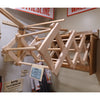 Handcrafted Amish made wooden expandable wall clothes dryer mounted on the wall, designed for laundry supplies, drying accessories, and home decor collections.