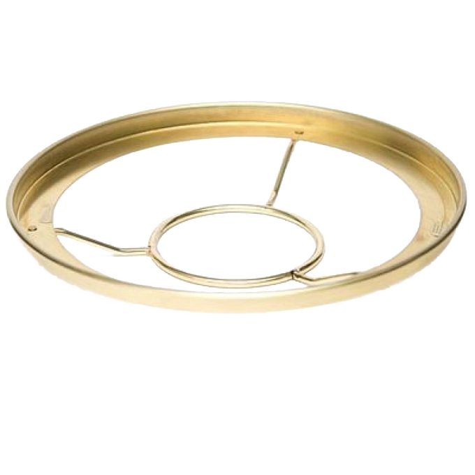 Brass shade ring designed to fit 10-inch diameter oil lamp shades with a 2-13/16 inch center ring, ideal for Lamps & Lighting and Shade Rings and Holders collections.