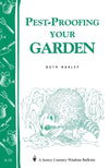 Booklet cover for natural garden pest prevention featuring a detailed green illustration of a raccoon among plants, part of Farm, Garden & Tool and How-To Books collections.
