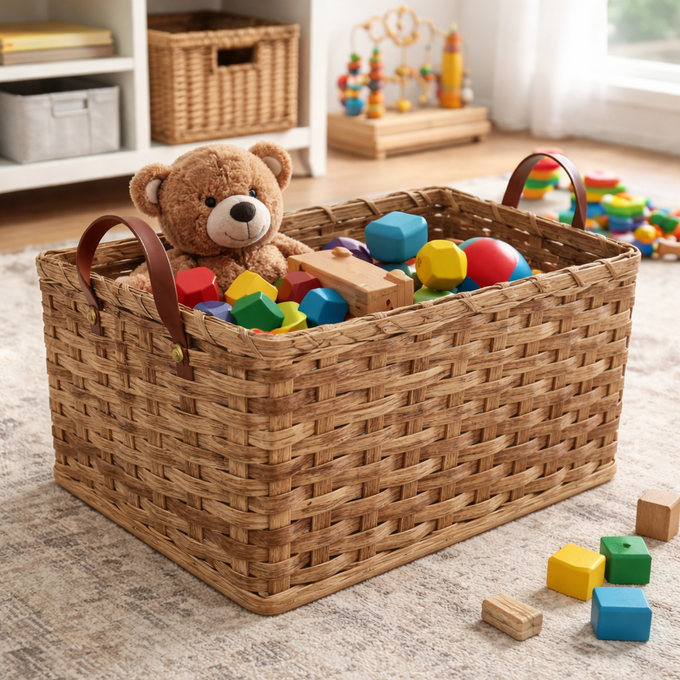 Amish-Made Handwoven Toy Basket