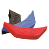 Set of red, blue, and black silicone assist handle holders designed for cast iron cookware, protecting hands from heat up to 450°F, ideal for Kitchen & Food, Cookware, Cast Iron, Best Sellers, and Promo Eligible collections.
