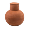 Unglazed terra cotta garden watering pot with a fitted lid, designed for efficient irrigation in small gardens, featured in Farm, Garden & Tool, Garden Accessories, and Lawncare collections.