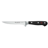 High carbon stainless steel boning knife with triple riveted full tang black handle, featuring a sharp curved blade for precise meat and food prep, from Kitchen & Food and Knives & Axes collections.