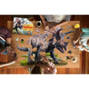 Hands of adults and a child assembling a unique-shaped Triceratops jigsaw puzzle with 100 pieces on a wooden table, part of Toys, Books & Games and Children's Toys collections.