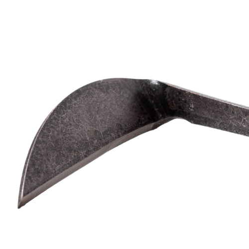 Close-up of a durable double-sided metal blade hand hoe with a curved edge, crafted for effective weed removal in Farm, Garden & Tool, Garden Accessories, Best Sellers, Promo Eligible collections.