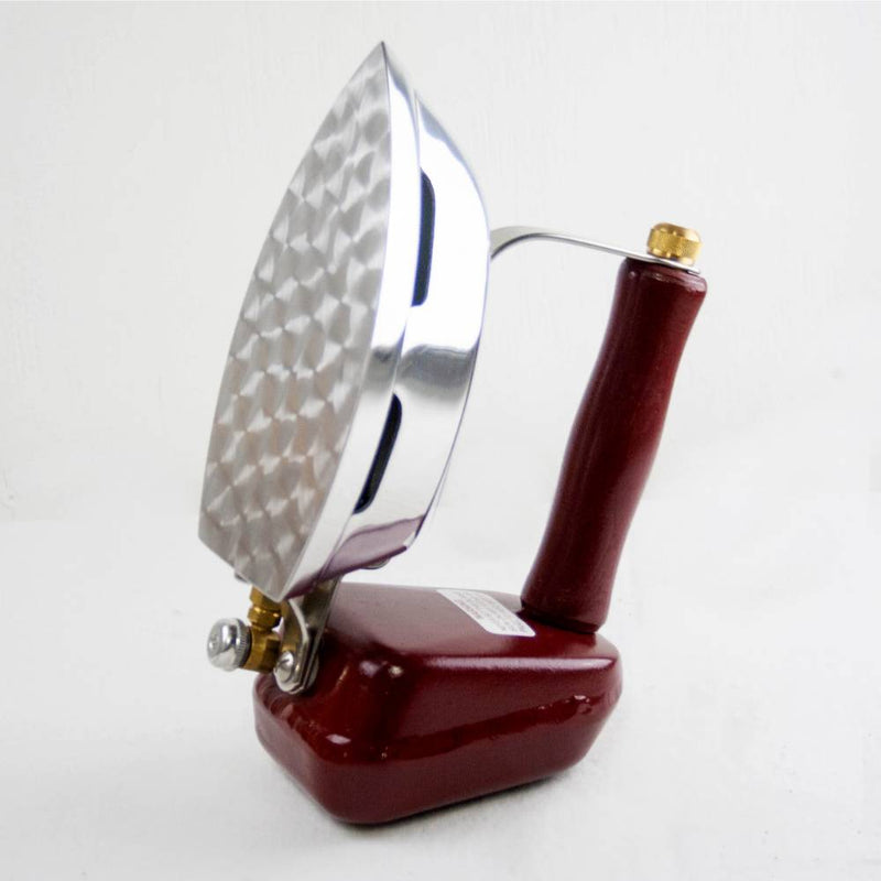 Butane iron with cast aluminum sole plate and ergonomic wooden handle, designed for reliable use without electricity, featured in Home & Decor, Laundry Supplies, USA Made, and Best Sellers collections.