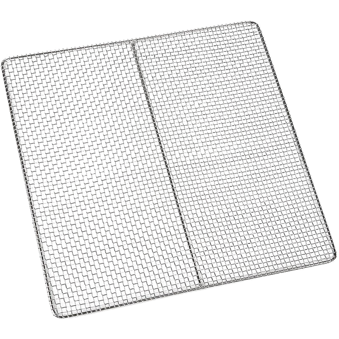 Square stainless steel drying tray with fine mesh screen, durable and easy to clean, designed for use in kitchen food preservation and drying, made in USA.