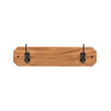 Handcrafted oak wallboard with two metal hooks, made in the USA by Amish artisans, ideal for Home & Decor, Household Helpers, and Amish Made collections.