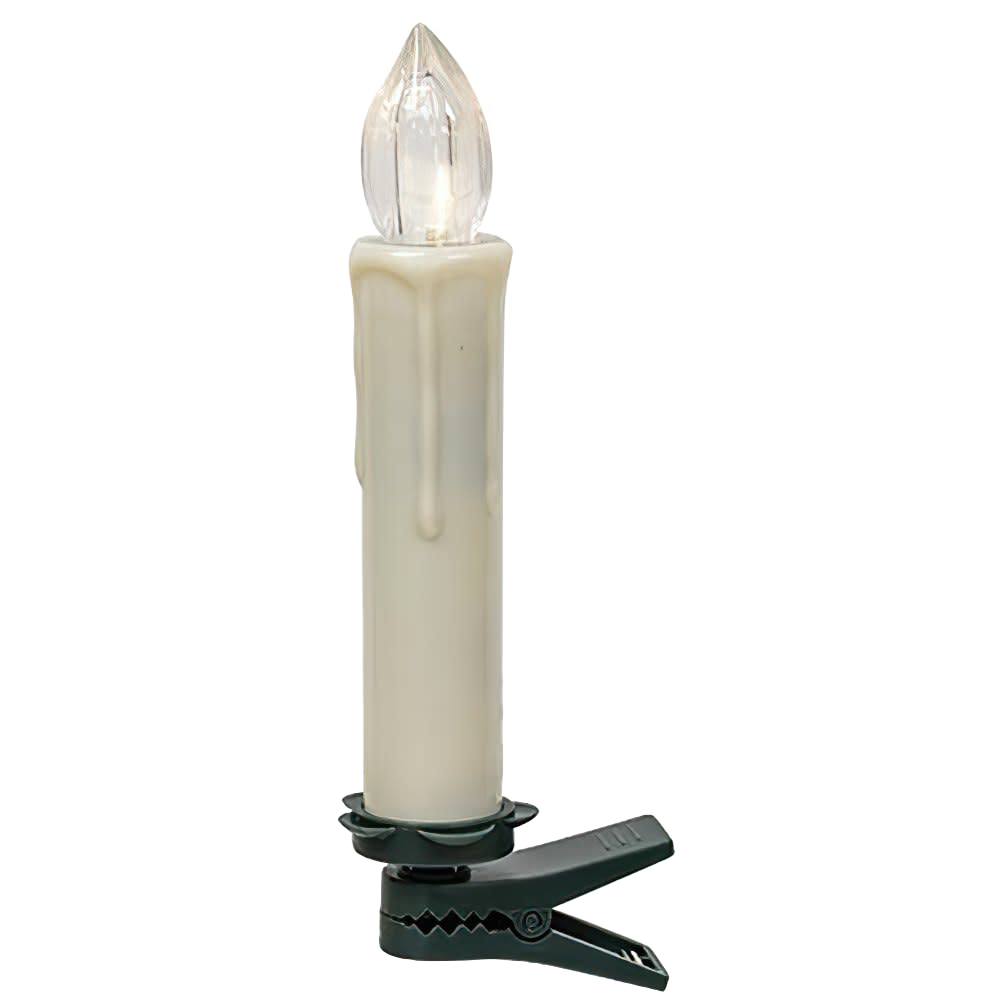 Single handcrafted LED clip-on taper candle with warm white light and built-in timer, perfect for Home & Decor, Holiday Decor, Best Sellers, and Promo Eligible collections.