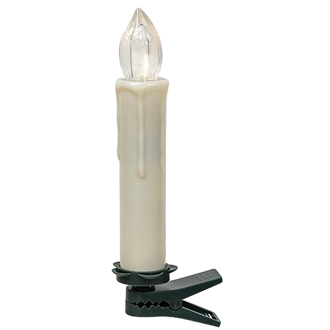 Single handcrafted LED clip-on taper candle with warm white light and built-in timer, perfect for Home & Decor, Holiday Decor, Best Sellers, and Promo Eligible collections.