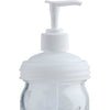White soap pump lid designed to fit standard regular-mouth mason jars, crafted in USA for reusable, eco-friendly dispensing in Health & Wellness and Home & Decor collections.