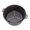 Cast iron stack grate inside a Dutch oven with sturdy metal handle, designed for even heat distribution, suitable for Farm, Garden & Tool, Camping, Kitchen & Food, and Cookware collections.