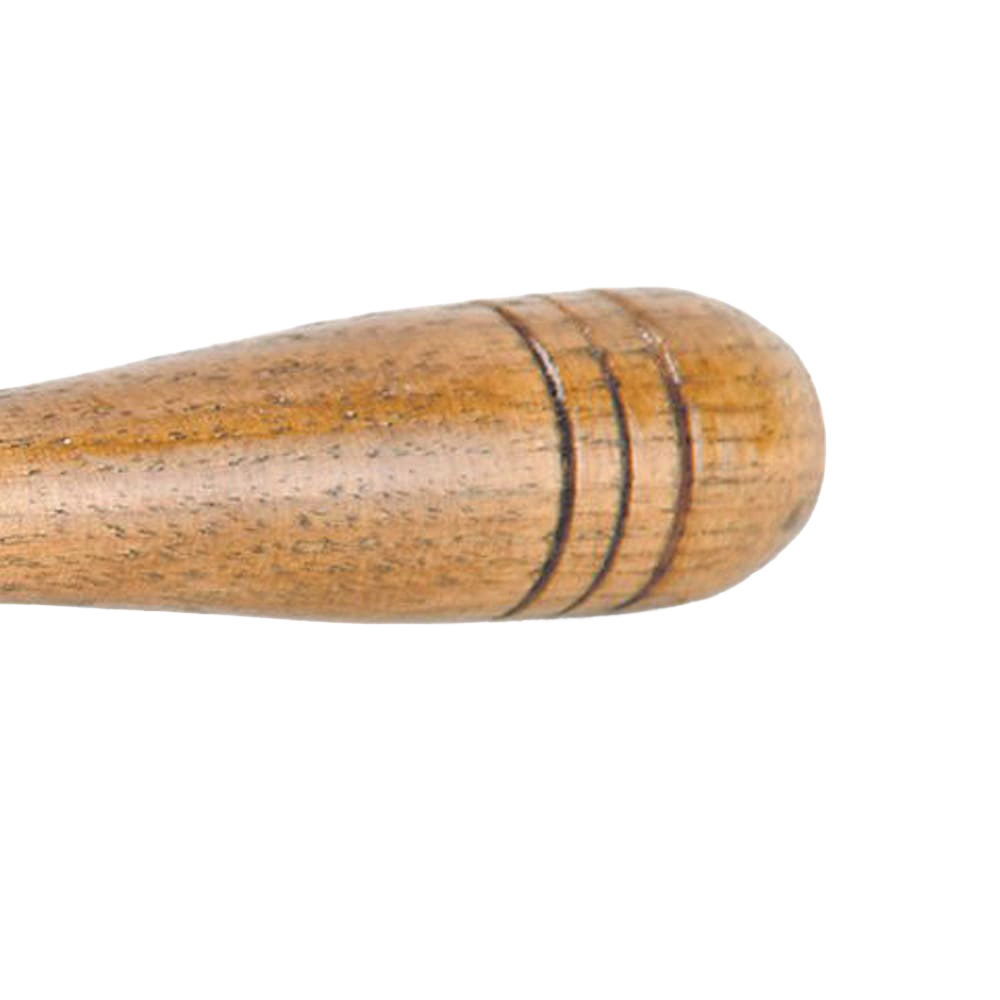 Close-up of a smooth wooden handle with decorative grooves, part of a handcrafted USA-made hog scraper featured in Kitchen & Food, Specialty Equipment, Butchering Supplies, USA Made, Best Sellers, and Promo Eligible collections.
