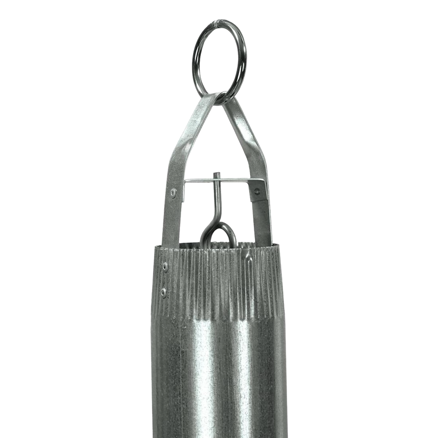 Galvanized steel well bucket with watertight seams, reinforced crossbar, and sturdy handle, designed for manual water retrieval, ideal for Farm, Garden & Tool and Emergency Supplies collections.