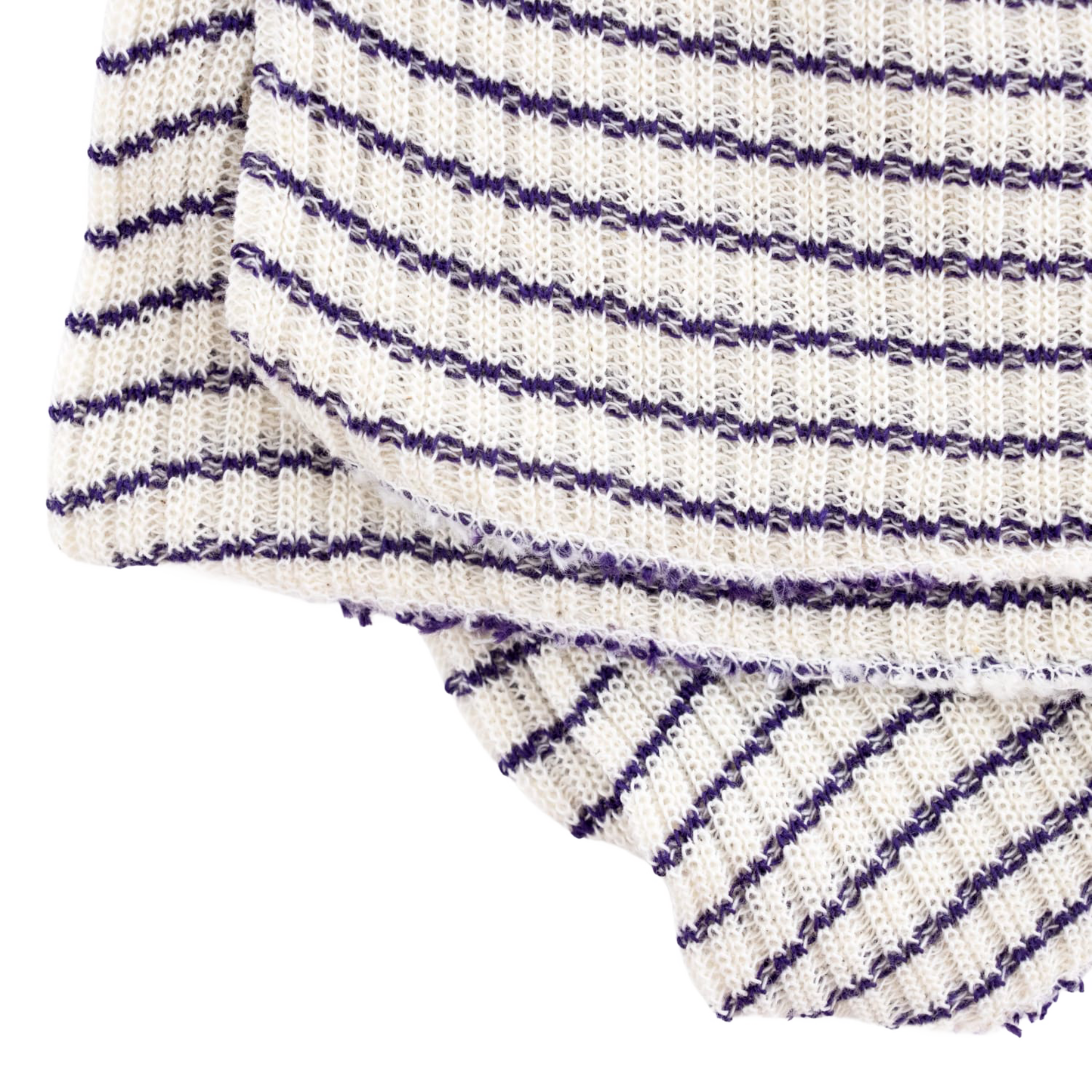 Close-up of a thick, absorbent double layer dishcloth with purple stripes, handcrafted and made in USA, perfect for Kitchen & Food and Kitchen Textiles collections.