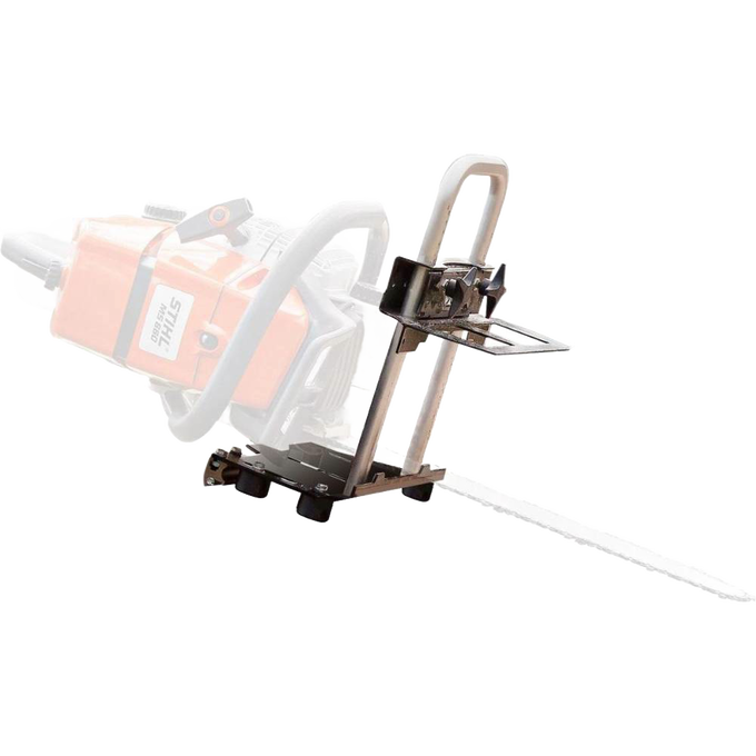 Metal frame attachment designed to convert a chainsaw into a portable sawmill for accurate plank cutting, featured in Farm, Garden & Tool and Wood Cutting and Hauling collections.