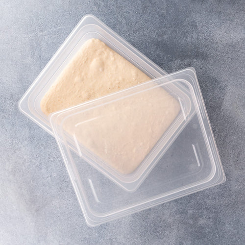 Transparent dough proofing containers filled with risen dough, designed for maintaining humidity and temperature; featured in Kitchen & Food, Baking Supplies, Best Sellers collections.