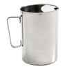 Handcrafted stainless steel pitcher with a built-in ice guard and a retro design, ideal for Kitchen & Food, Dinnerware, and Best Sellers collections.