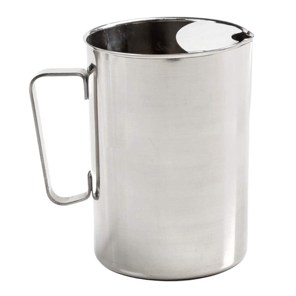 Handcrafted stainless steel pitcher with a built-in ice guard and a retro design, ideal for Kitchen & Food, Dinnerware, and Best Sellers collections.