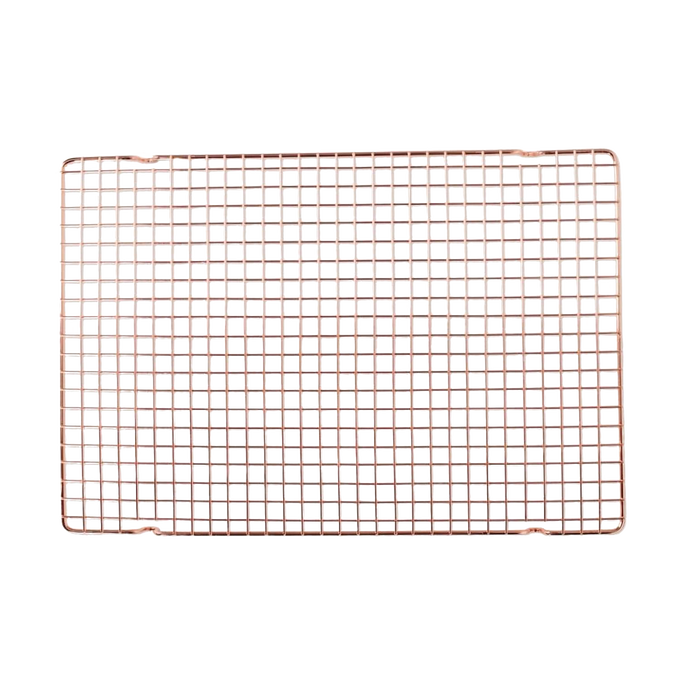 Handcrafted copper-plated steel cooling grid with a narrow square pattern and thin profile, ideal for Kitchen & Food, Cookware, Baking Supplies, Pots and Pans, Best Sellers, and Promo Eligible collections.