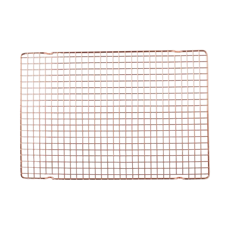 Handcrafted copper-plated steel cooling grid with a narrow square pattern and thin profile, ideal for Kitchen & Food, Cookware, Baking Supplies, Pots and Pans, Best Sellers, and Promo Eligible collections.