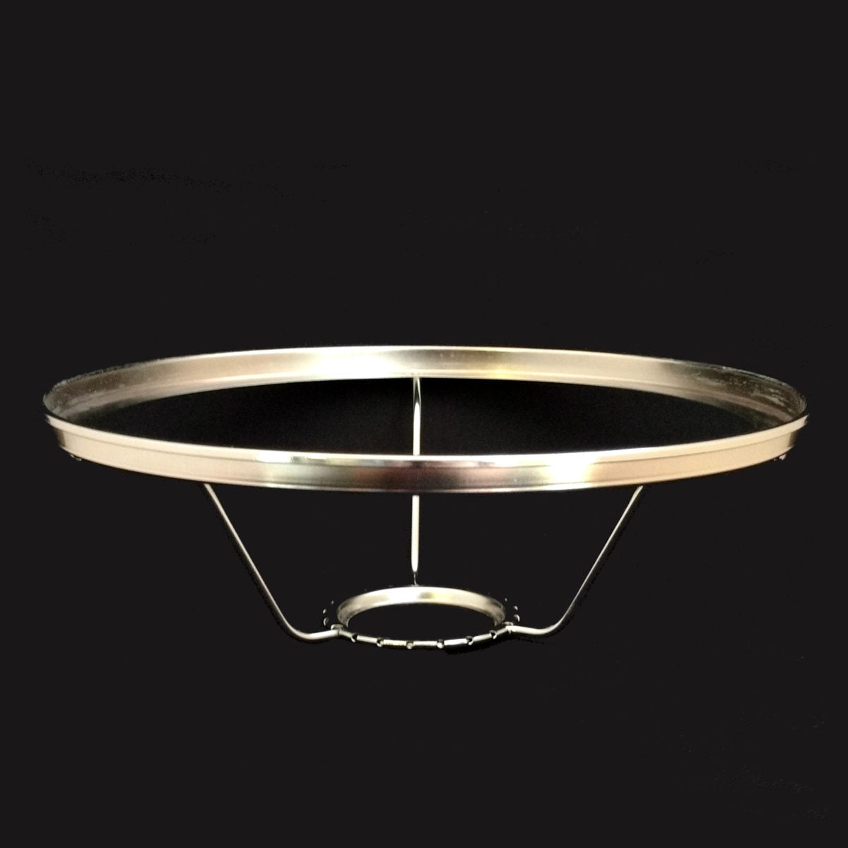 Handcrafted metal shade ring with a polished finish, designed for 10-inch diameter Aladdin glass lamp shades, featured in Lamps & Lighting, Parts and Accessories, Shade Rings and Holders collections.