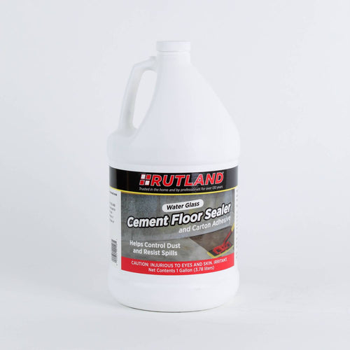 One-gallon container of water glass cement floor sealer, designed to control dust and resist spills, featured in Farm, Garden & Tool, Animal Care, Best Sellers, and Promo Eligible collections.