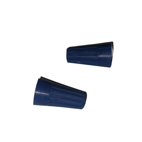 Two blue plastic wire connectors designed for use in electric conversion and emergency supplies, included in Lamps & Lighting and Parts and Accessories collections.