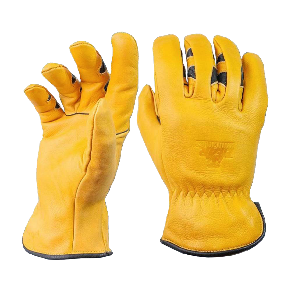 Pair of unique handcrafted water-resistant cowhide leather gloves with extreme curved finger design, winged thumbs, and reinforced seams, perfect for Health & Wellness, Farm, Garden & Tool, Hand Tools and Hardware, Clothing and Accessories, Best Sellers, and Promo Eligible collections.
