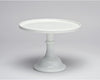 Elegant white glass pedestal cake stand with a simple classic design, crafted in the USA, perfect for Kitchen & Food, Cookware, Baking Supplies, Dinnerware, and Serving collections.