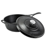 Heavy-duty cast iron cookware with a seasoned lid featuring a metal knob, designed for versatile cooking in Kitchen & Food, Cookware, Cast Iron, USA Made, and Best Sellers collections.