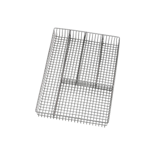 Large silverware tray organizer in rustic cross-wire design with five compartments, crafted to tidy kitchen drawers, ideal for Kitchen Gadgets and Kitchen Accessories collections.