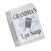 Bar of handcrafted Grandma’s Lye Soap with simple packaging featuring a washboard illustration, part of Health & Wellness, Grooming and Personal Hygiene, Soaps, and USA Made collections.