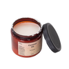 Open jar of handcrafted pure coconut oil for soap making with natural beige label and black screw-on lid, featured in Health & Wellness and Soapmaking Supplies collections.