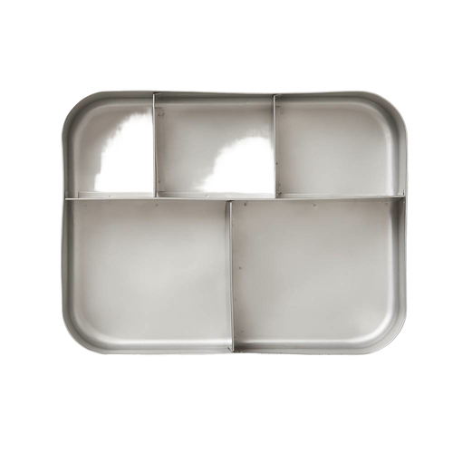 Durable stainless steel snack container with five compartments for organized meal portions, featuring a sturdy design ideal for Kitchen & Food, Storage and Serving, and Best Sellers collections.