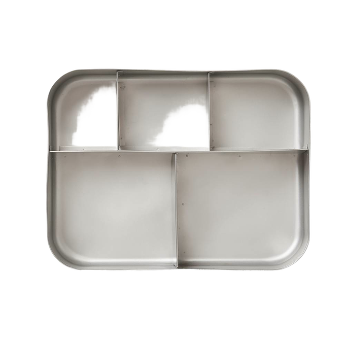 Durable stainless steel snack container with five compartments for organized meal portions, featuring a sturdy design ideal for Kitchen & Food, Storage and Serving, and Best Sellers collections.