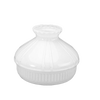 Handcrafted opal white glass oil lamp shade with molded vertical lines, designed for lamps and lighting, lamp shades, and parts and accessories collections.