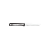 Handcrafted serrated steak knife with a high carbon surgical stainless steel blade and solid black aluminum handle, made in USA for Kitchen & Food and Best Sellers collections.