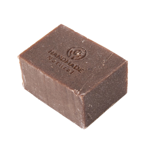 Handcrafted natural dish bar soap in a rich brown color with an embossed logo, designed for chemical-free cleaning in Home & Decor and Household Cleaning collections.