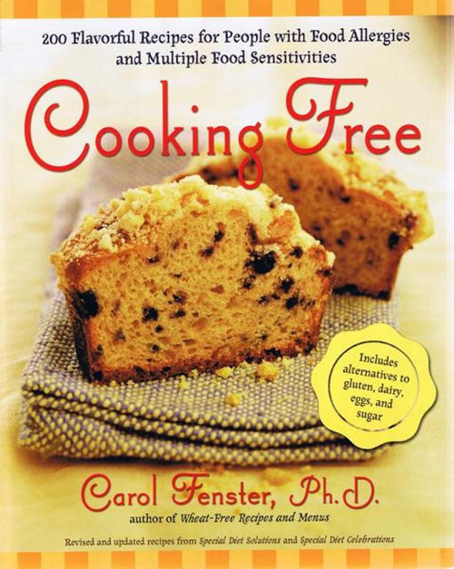 Cover of a cookbook featuring two slices of nut and chocolate chip loaf on a cloth, highlighting recipes for food allergies and sensitivities in Toys, Books & Games, Books, Cookbooks, and Best Sellers collections.