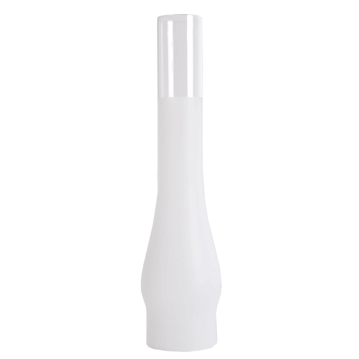 Clear glass lamp chimney with a 2-7/8 inch base and bulged midsection, ideal for Lamps & Lighting, Parts and Accessories, Chimneys and Globes, Best Sellers, and Promo Eligible collections.