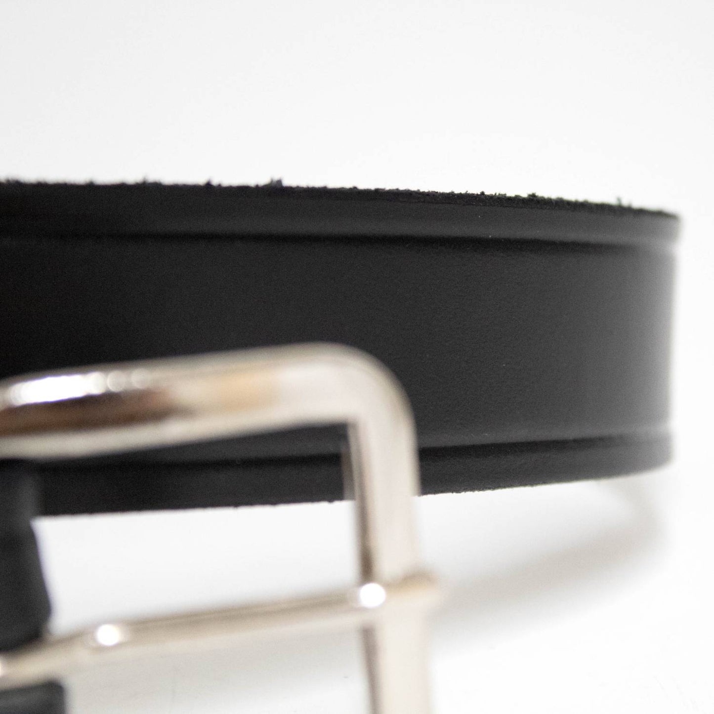 Handcrafted Amish Made black genuine cowhide leather belt with polished chrome buckle and durable stitching, featured in Health & Wellness, USA Made, Clothing and Accessories collections.