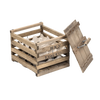 Handcrafted wooden crates with a hinged lid, designed to safely carry and store eggs, ideal for farm, garden, animal care, and chicken accessory use.