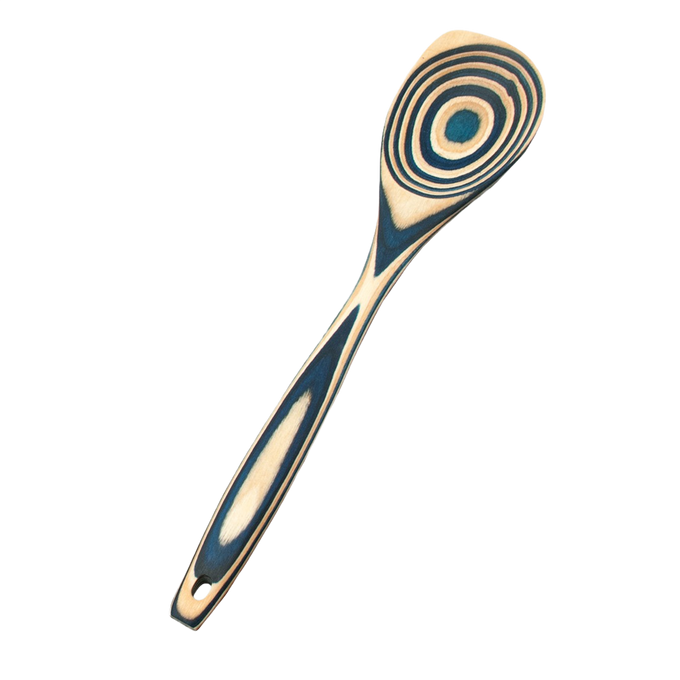Durable pakkawood corner spoon with vibrant concentric color patterns, handcrafted for sturdy use, featured in Kitchen & Food, Kitchen Gadgets, Cooking and Baking Helpers, Storage and Serving, Best Sellers, Promo Eligible collections.