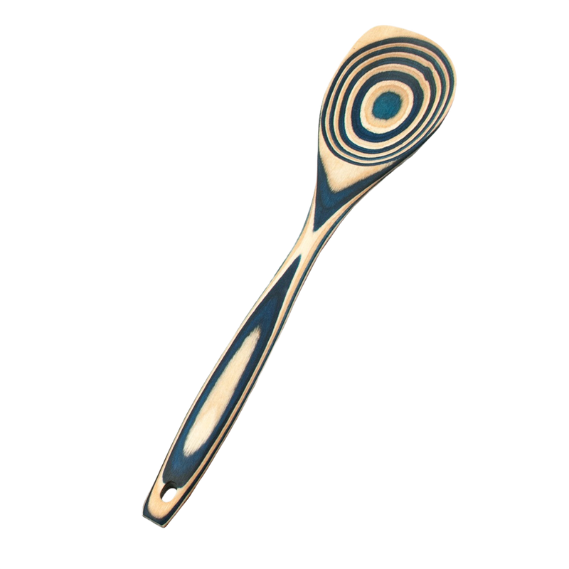 Durable pakkawood corner spoon with vibrant concentric color patterns, handcrafted for sturdy use, featured in Kitchen & Food, Kitchen Gadgets, Cooking and Baking Helpers, Storage and Serving, Best Sellers, Promo Eligible collections.