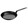 Pre-seasoned black steel skillet with a long sturdy handle, crafted from durable carbon steel for high-heat cooking, ideal for Kitchen & Food, Cookware, Pots and Pans, USA Made, Best Sellers, and Promo Eligible collections.