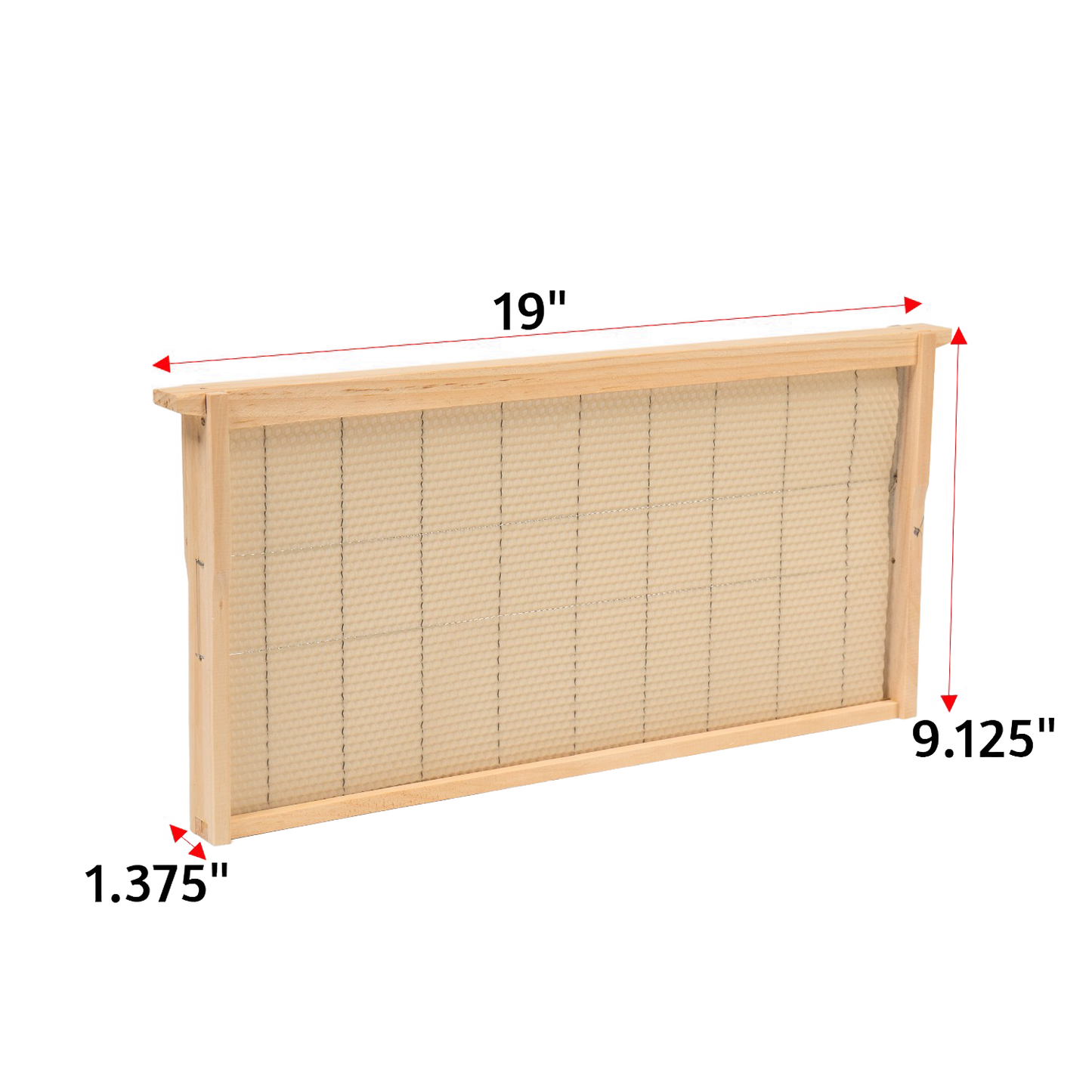 Handcrafted deep wooden bee frame featuring wired natural beeswax foundation, Amish made in USA, suitable for 5-, 8-, and 10-frame hives in Farm, Garden & Tool and Beekeeping Supplies collections.