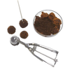 Stainless steel kitchen scoop designed for uniform cookie dough or melon balls, handcrafted for cooking and baking helpers, kitchen gadgets, cookware, and best sellers collections.