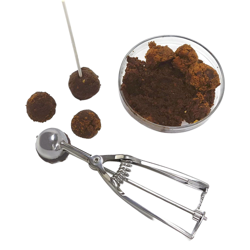 Stainless steel kitchen scoop designed for uniform cookie dough or melon balls, handcrafted for cooking and baking helpers, kitchen gadgets, cookware, and best sellers collections.