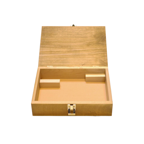 Handcrafted hardwood storage case made in USA, designed for organizing grain mill parts, ideal for Kitchen & Food, Grain Mills, USA Made, Best Sellers, and Bread Making Supplies collections.